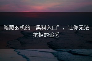 暗藏玄机的“黑料入口”，让你无法抗拒的追悉