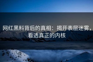 网红黑料背后的真相：揭开表层迷雾，看透真正的内核