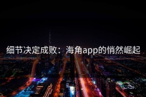 细节决定成败：海角app的悄然崛起