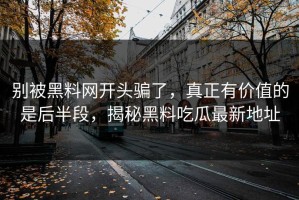 别被黑料网开头骗了，真正有价值的是后半段，揭秘黑料吃瓜最新地址