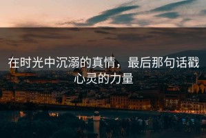 在时光中沉溺的真情，最后那句话戳心灵的力量