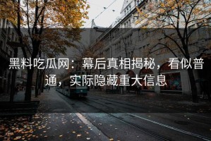 黑料吃瓜网：幕后真相揭秘，看似普通，实际隐藏重大信息