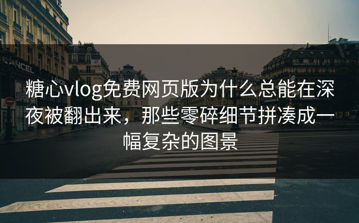 糖心vlog免费网页版为什么总能在深夜被翻出来，那些零碎细节拼凑成一幅复杂的图景