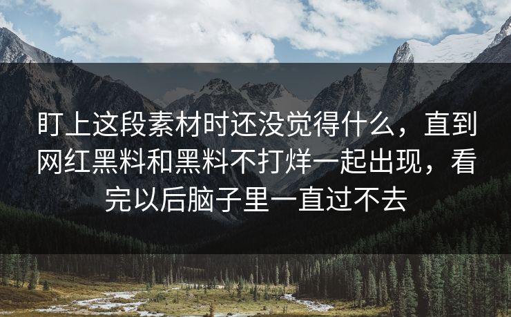 盯上这段素材时还没觉得什么,直到网红黑料和黑料不打烊一起出现,看完以后脑子里一直过不去 盯上这段素材时还没觉得什么,直到网红黑料和黑料不打烊一起出现,看完以后脑子里一直过不去