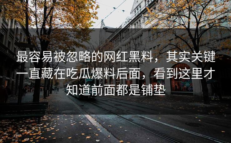 最容易被忽略的网红黑料,其实关键一直藏在吃瓜爆料后面,看到这里才知道前面都是铺垫 最容易被忽略的网红黑料,其实关键一直藏在吃瓜爆料后面,看到这里才知道前面都是铺垫